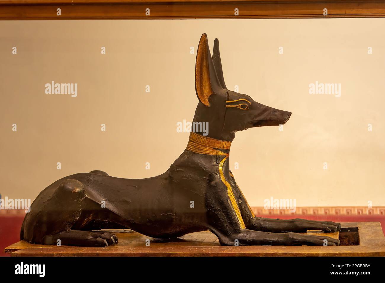 Statue of Anubis Jackal in Egyptian Museum, Cairo, Egypt Stock Photo