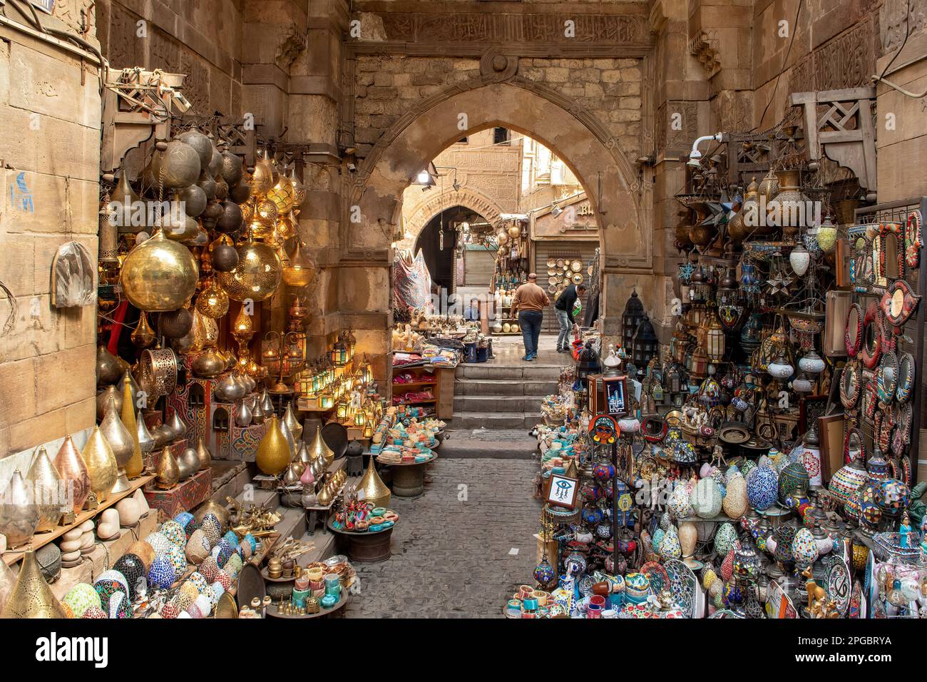 Shop in Khan El Khalili Bazaar, Cairo, Egypt Stock Photo