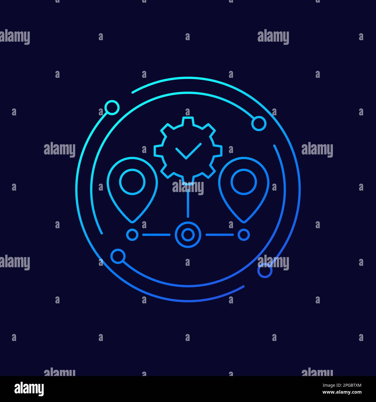 logistics optimization line icon for web Stock Vector