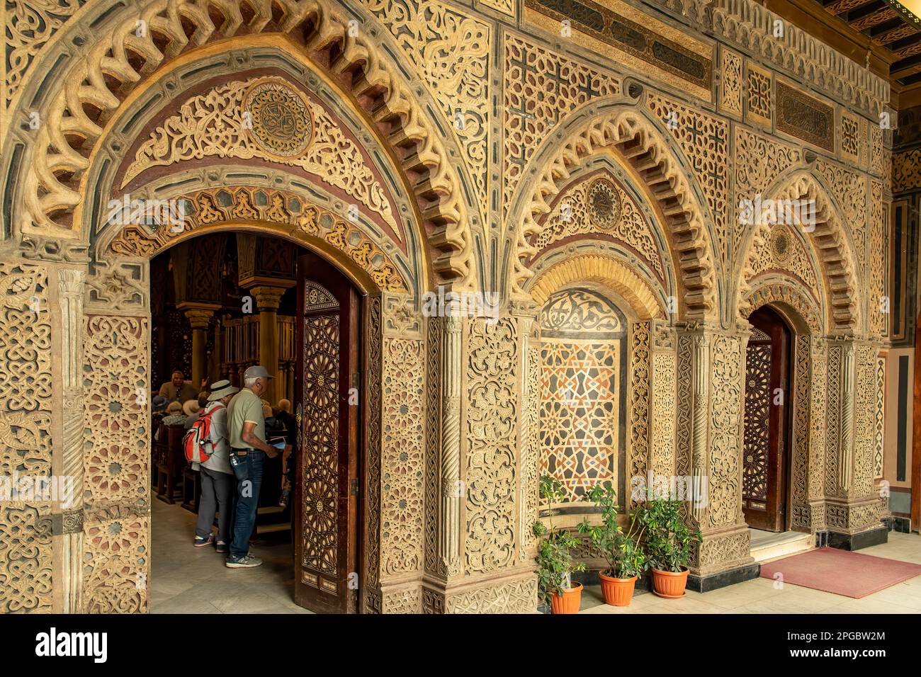 Entrance to Hanging Church, Babylon Castle, Cairo, Egypt Stock Photo