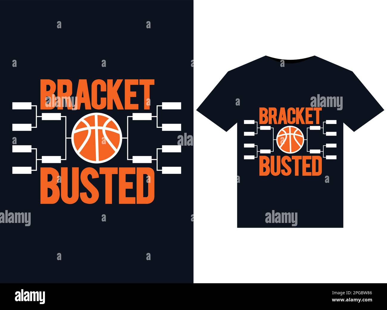 Bracket Busted illustrations for printready TShirts design Stock