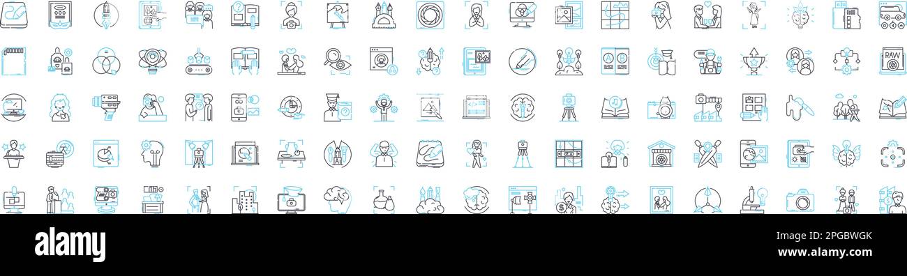 Photography vector line icons set. Photographer, Shutter, Aperture, Camera, Capture, Photo, Canon illustration outline concept symbols and signs Stock Vector