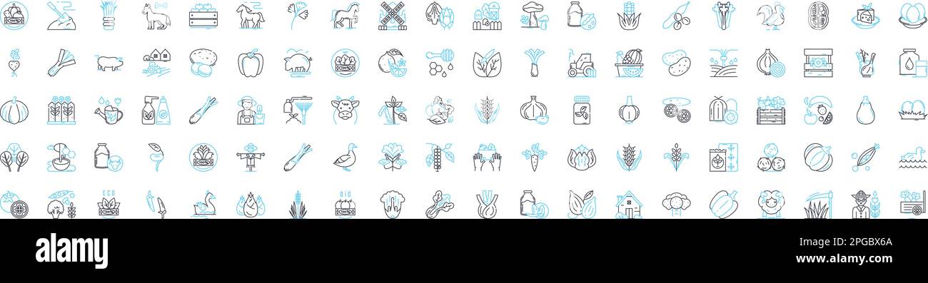 Organic farming vector line icons set. Organic, Farming, Agriculture ...