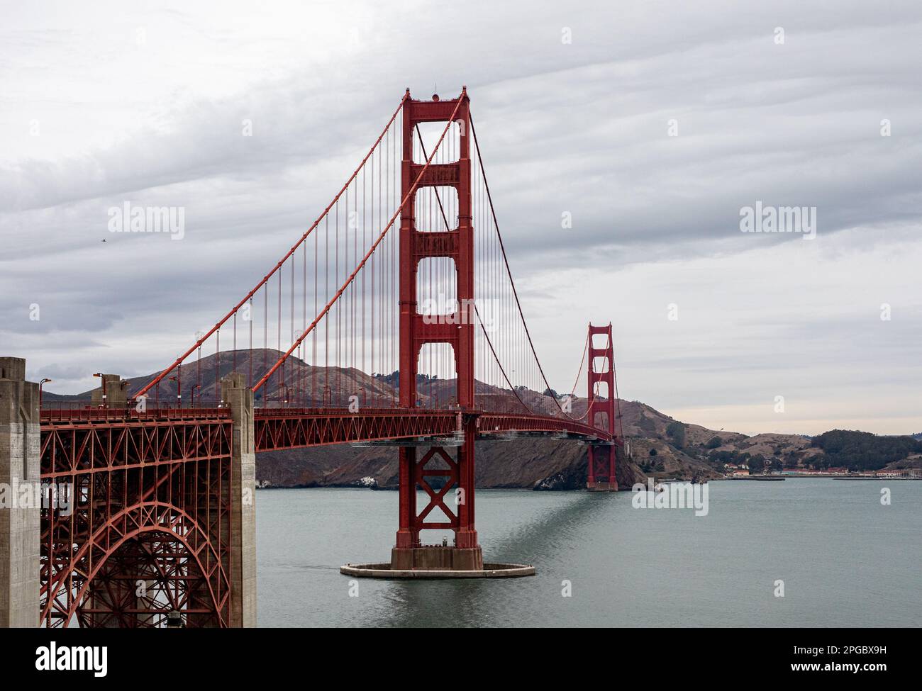The Golden Gate Bridge in San Francisco, California under a cloudy sky ...