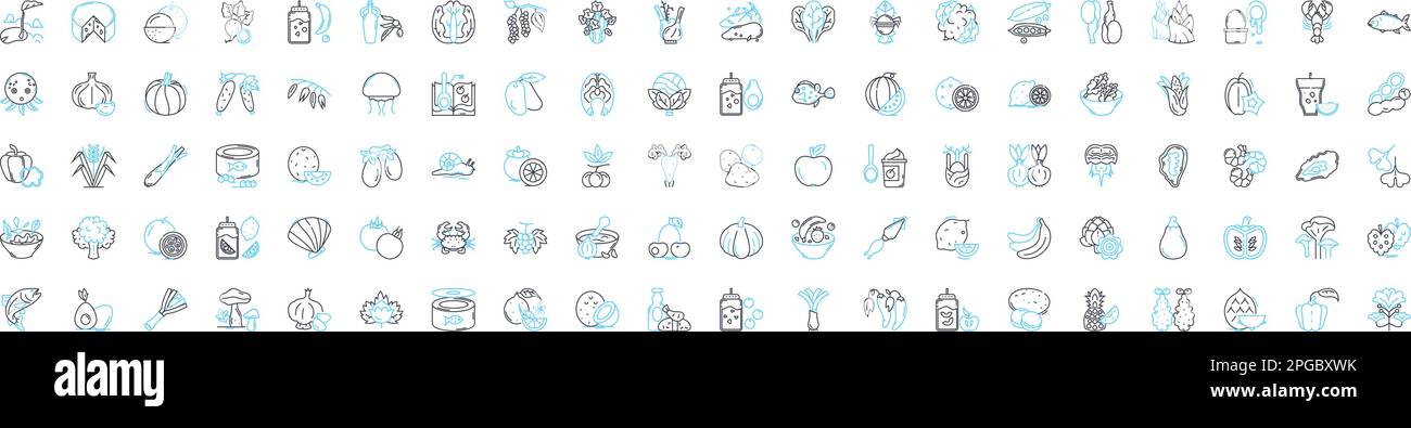 Eco food friendly vector line icons set. Eco-friendly, food, organic ...