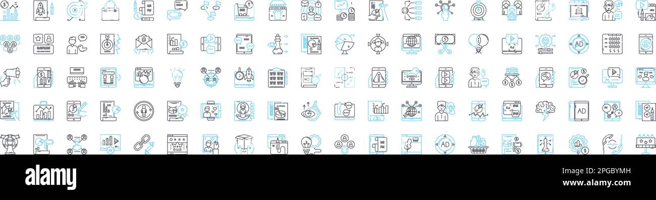 Project finance vector line icons set. Project, finance, financing, investment, debt, equity, cashflow illustration outline concept symbols and signs Stock Vector