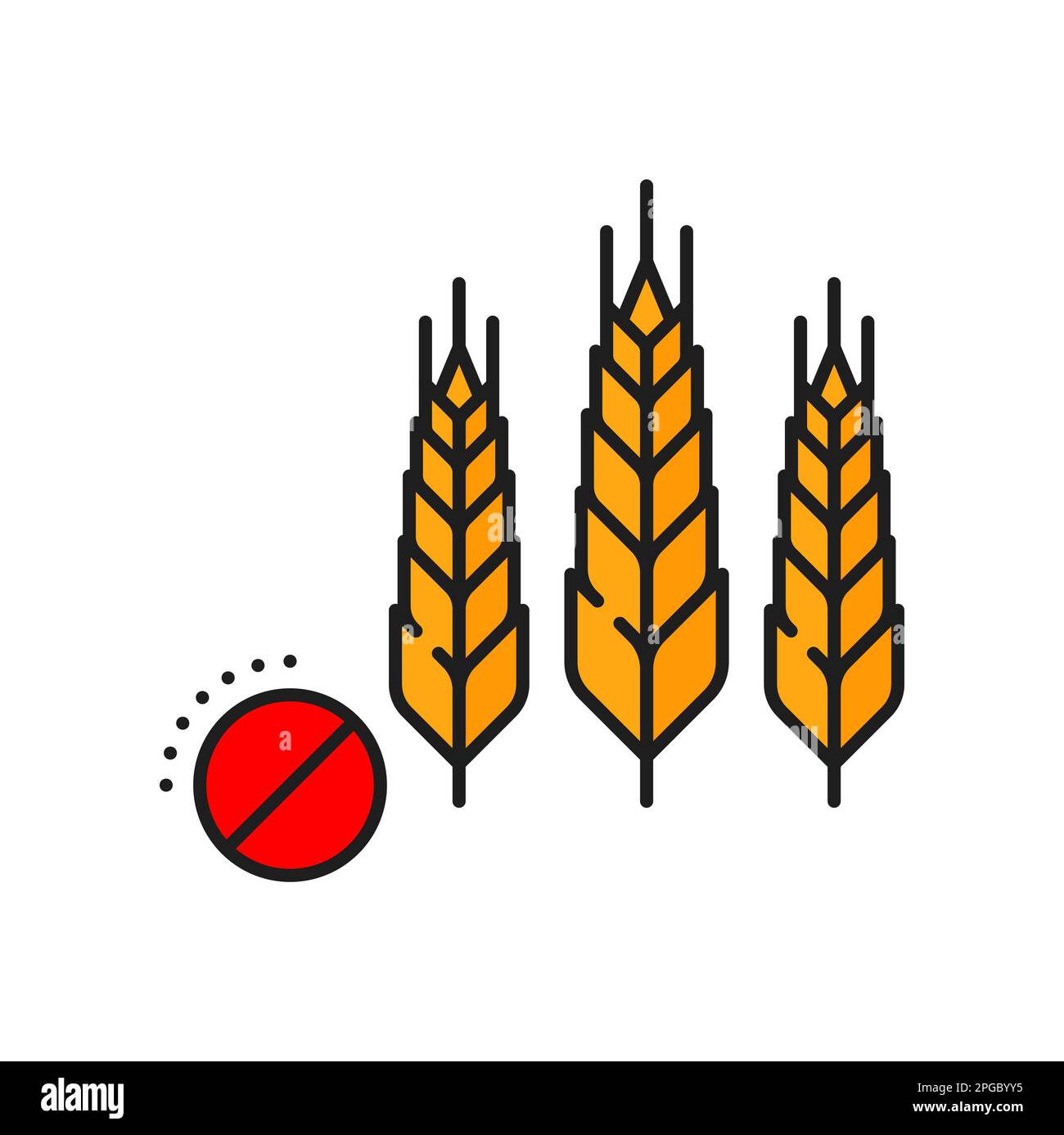 Gluten allergy color line icon. Allergic diet, nutrition ingredient