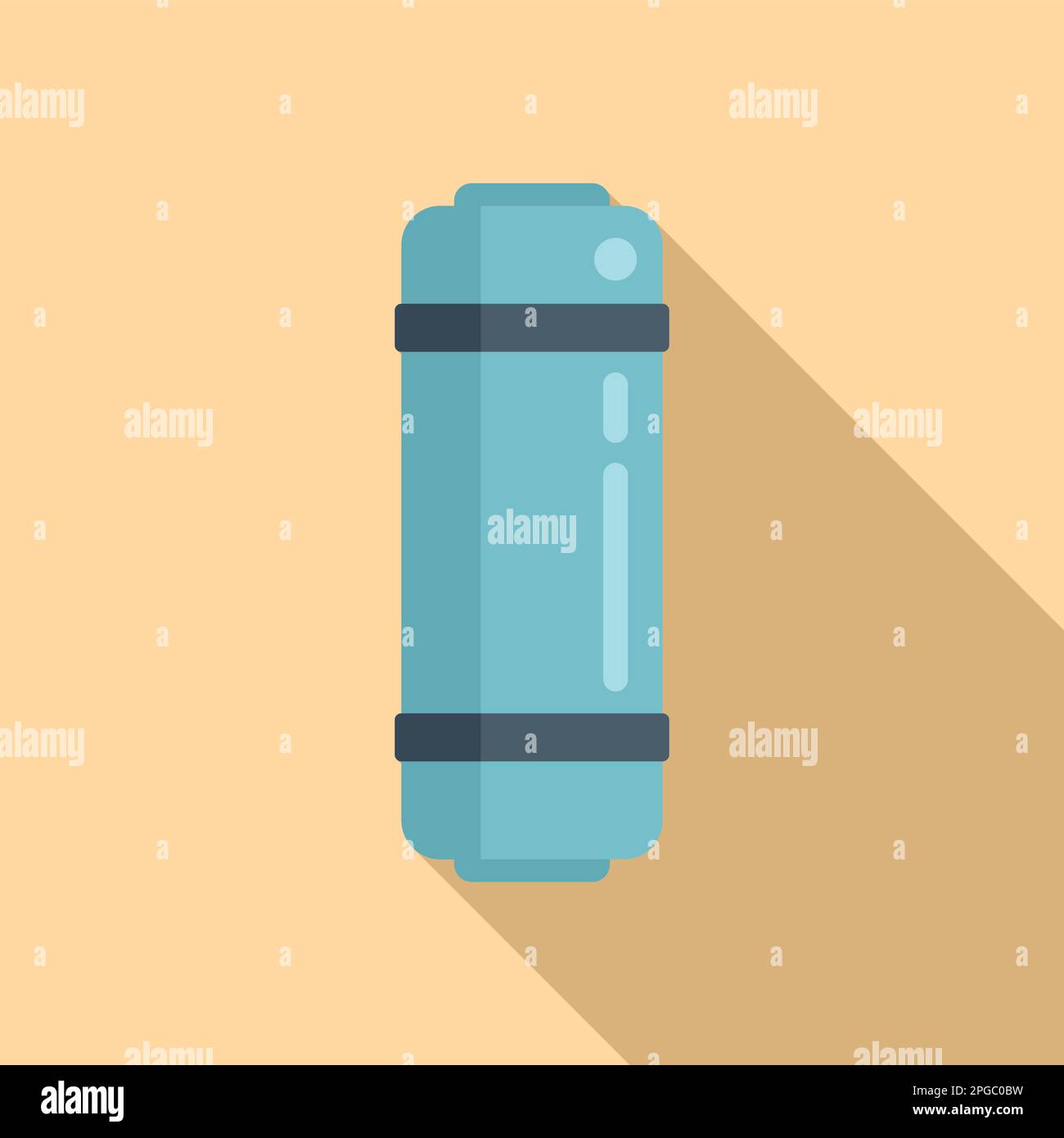 Thermos bottle icon flat vector. Travel vacation. Extreme activity Stock Vector
