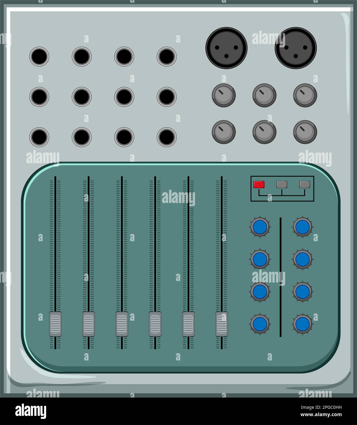 equipment audio mixer cartoon vector illustration Stock Vector Image