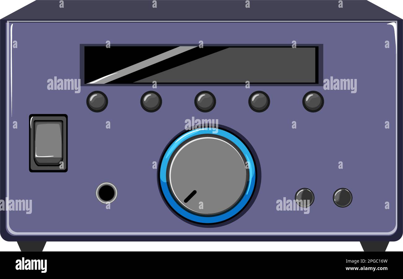 stereo digital amplifier cartoon vector illustration Stock Vector Image