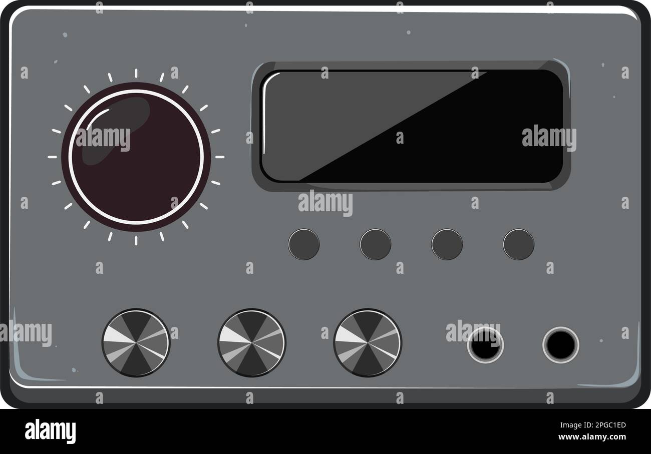 sound digital amplifier cartoon vector illustration Stock Vector Image