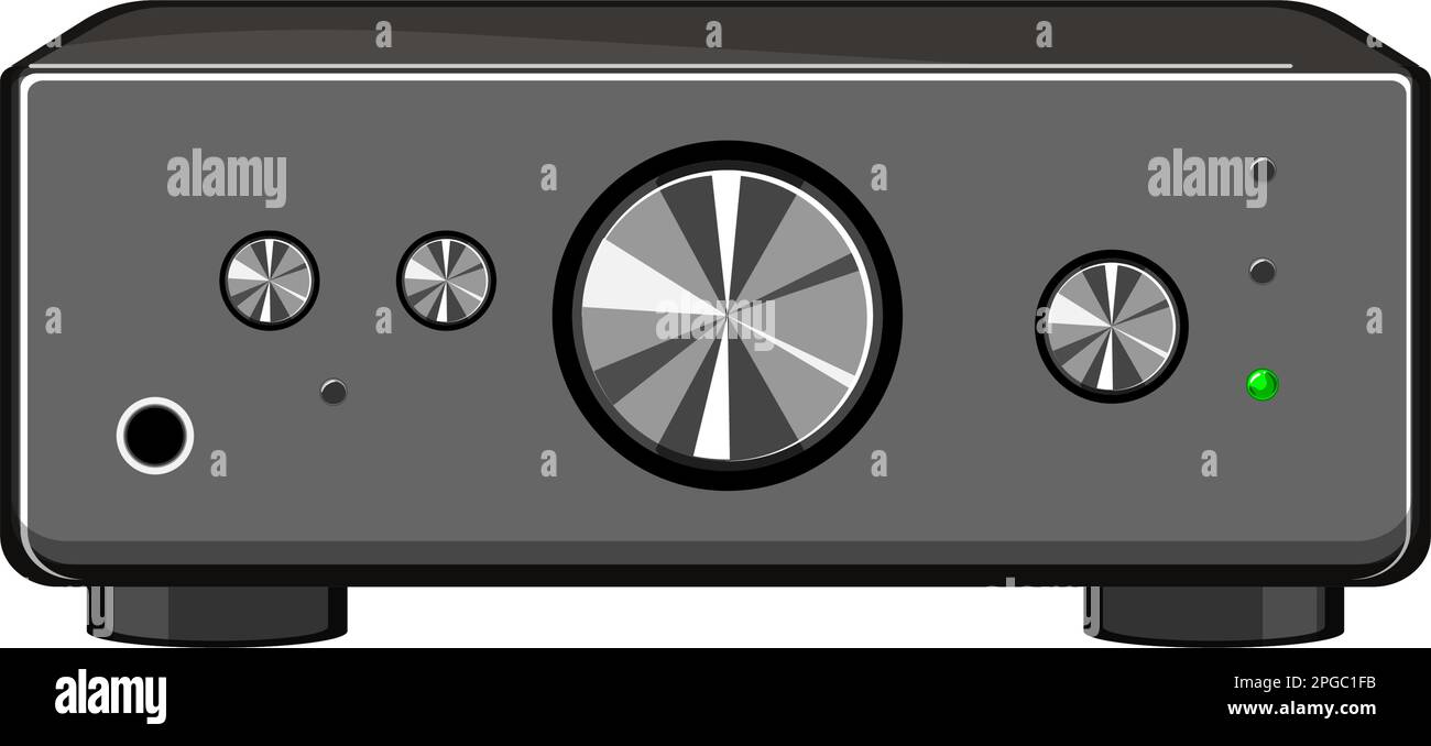equipment digital amplifier cartoon vector illustration Stock Vector