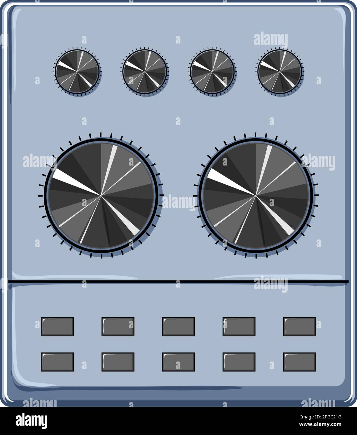 control audio mixer cartoon vector illustration Stock Vector Image