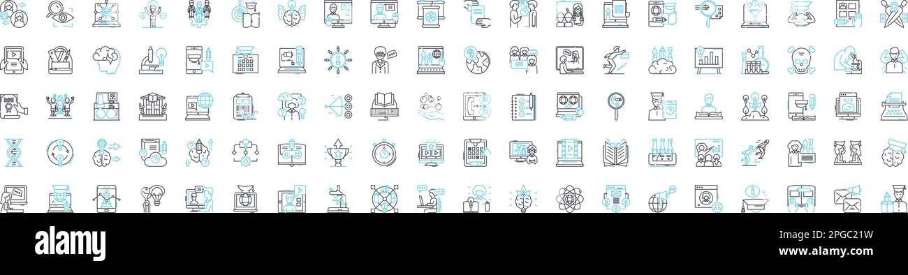 Online Education vector line icons set. Elearning, Distance, Courses ...