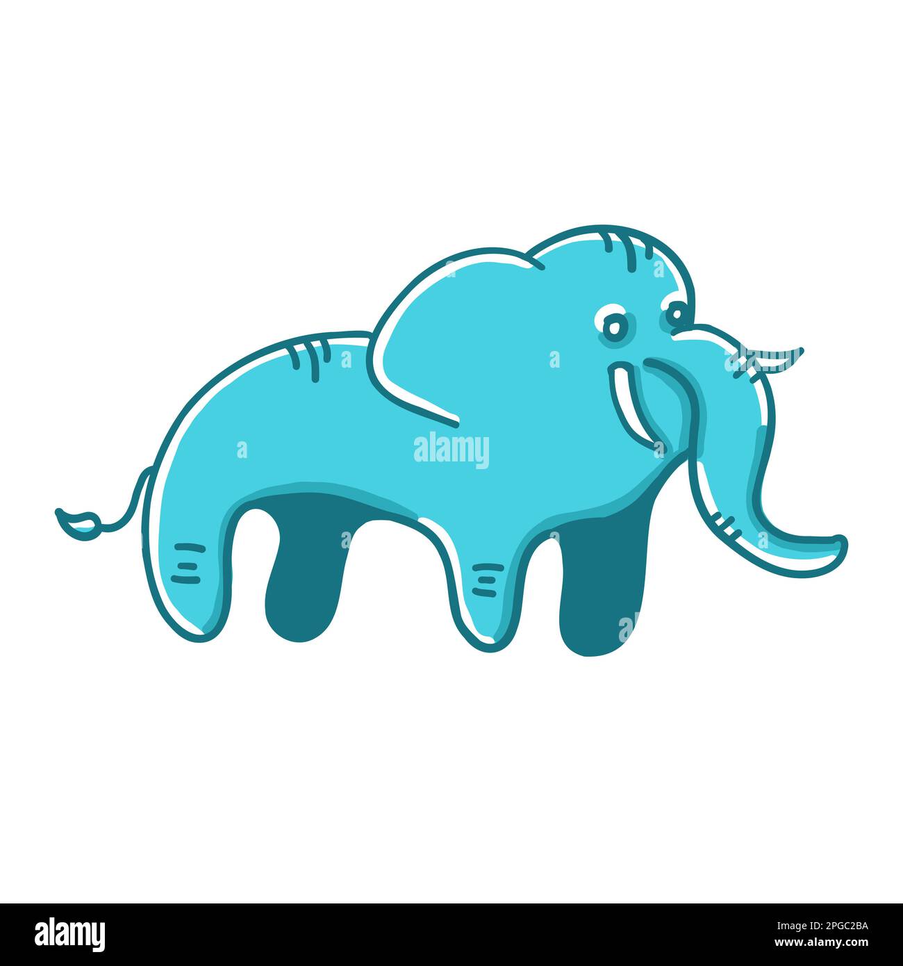 Elephant vector illustration in cartoon flat style isolated on white ...