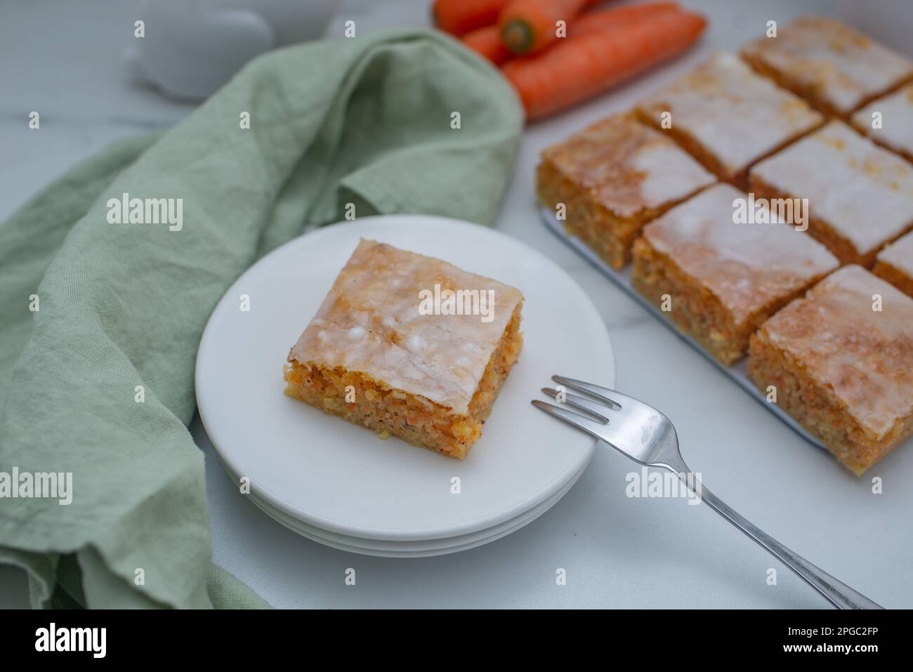 Easter Carrot cake Stock Photo