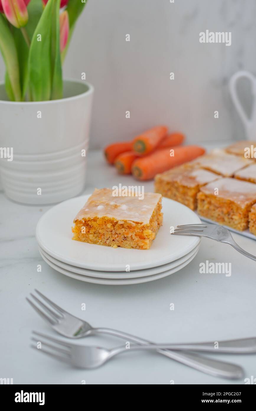 Easter Carrot cake Stock Photo