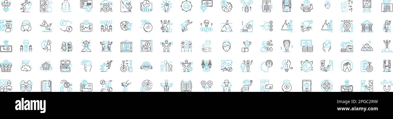 Business metrics vector line icons set. Metrics, KPIs, ROI, Profit, Revenue, Cycle, Cost illustration outline concept symbols and signs Stock Vector