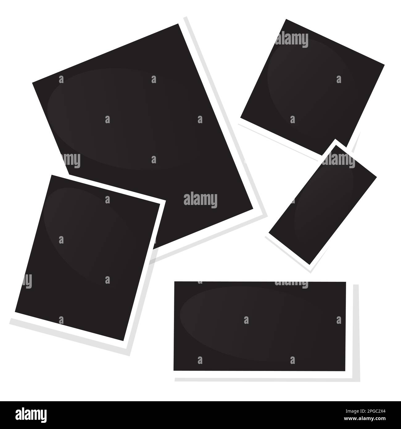 Blank photographs cards template vector illustration flat. Stock Vector