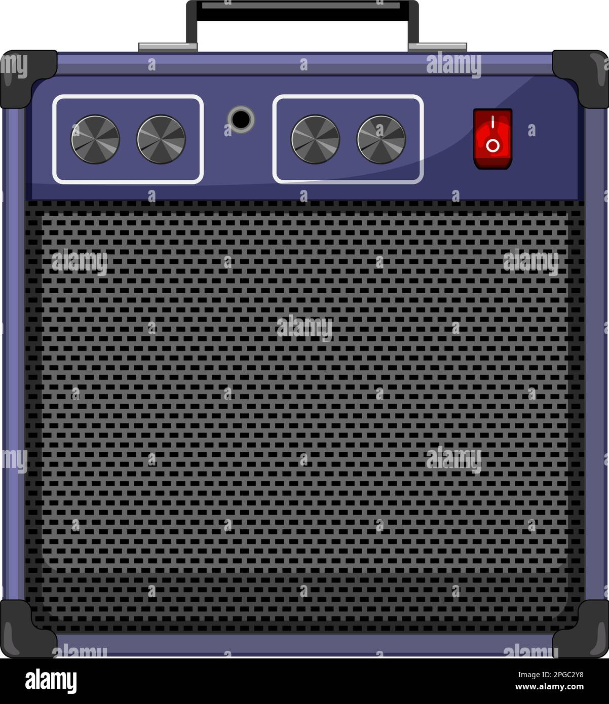 studio guitar amplifier cartoon vector illustration Stock Vector Image