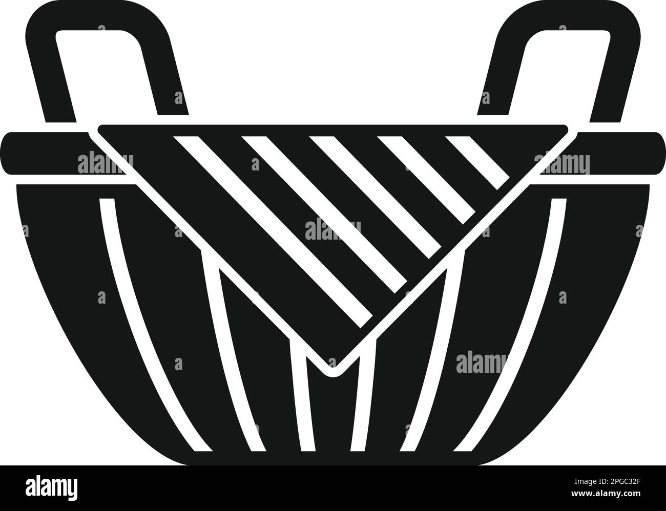Wicker icon simple vector. Picnic basket. Camping market Stock Vector