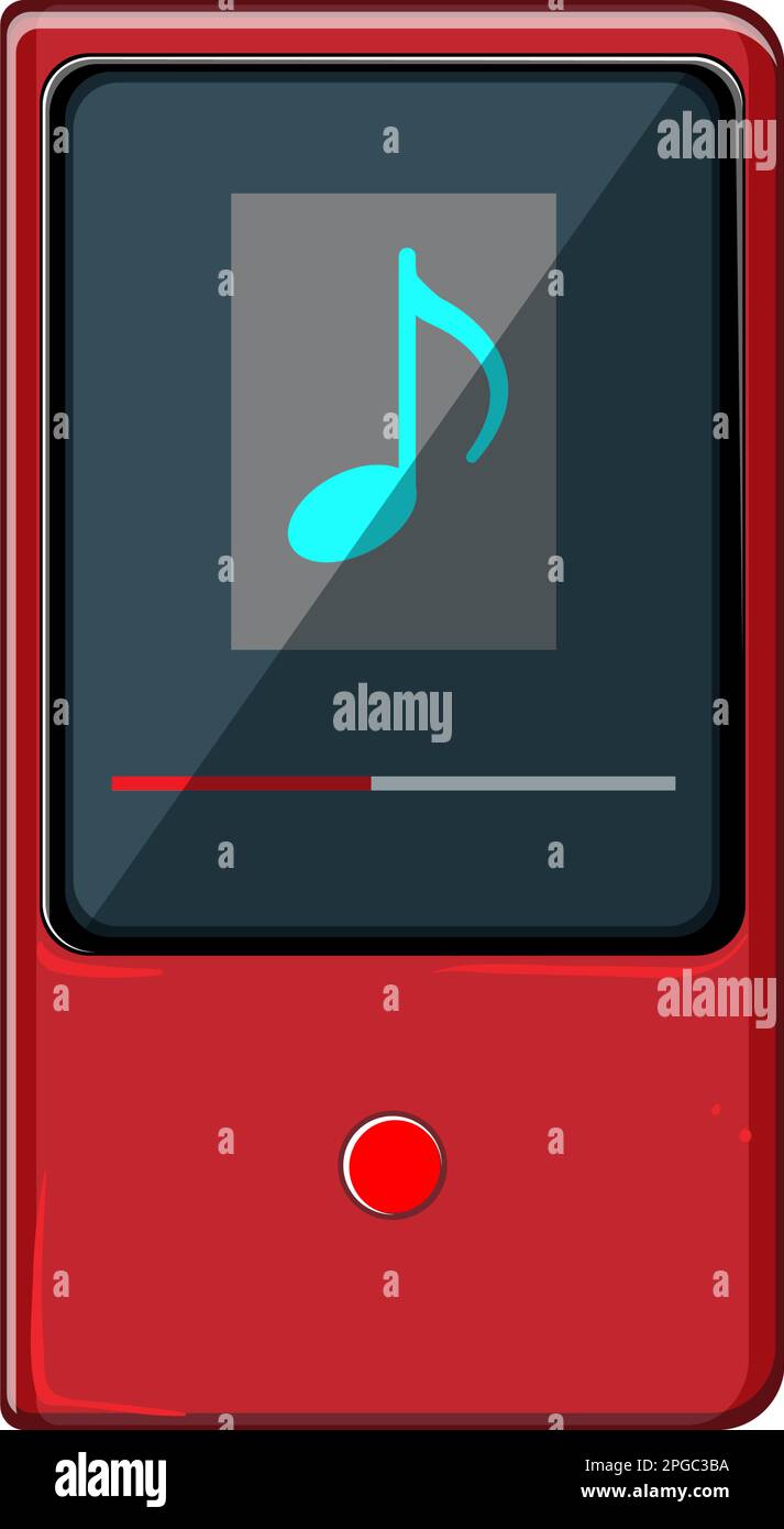 digital hifi mp3 player cartoon vector illustration Stock Vector Image