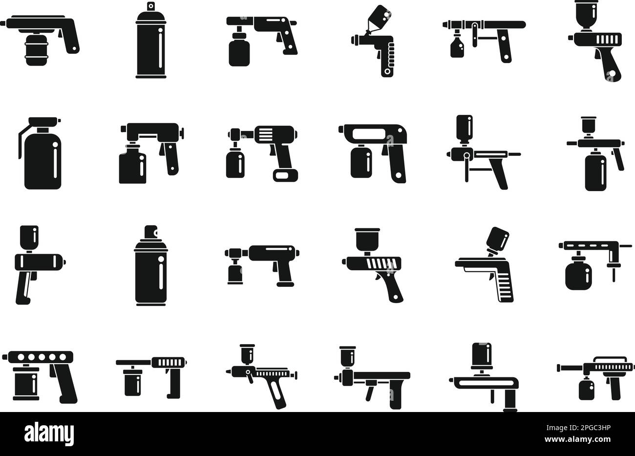 Paint sprayer icons set simple vector. Wrap coating. Spray auto Stock