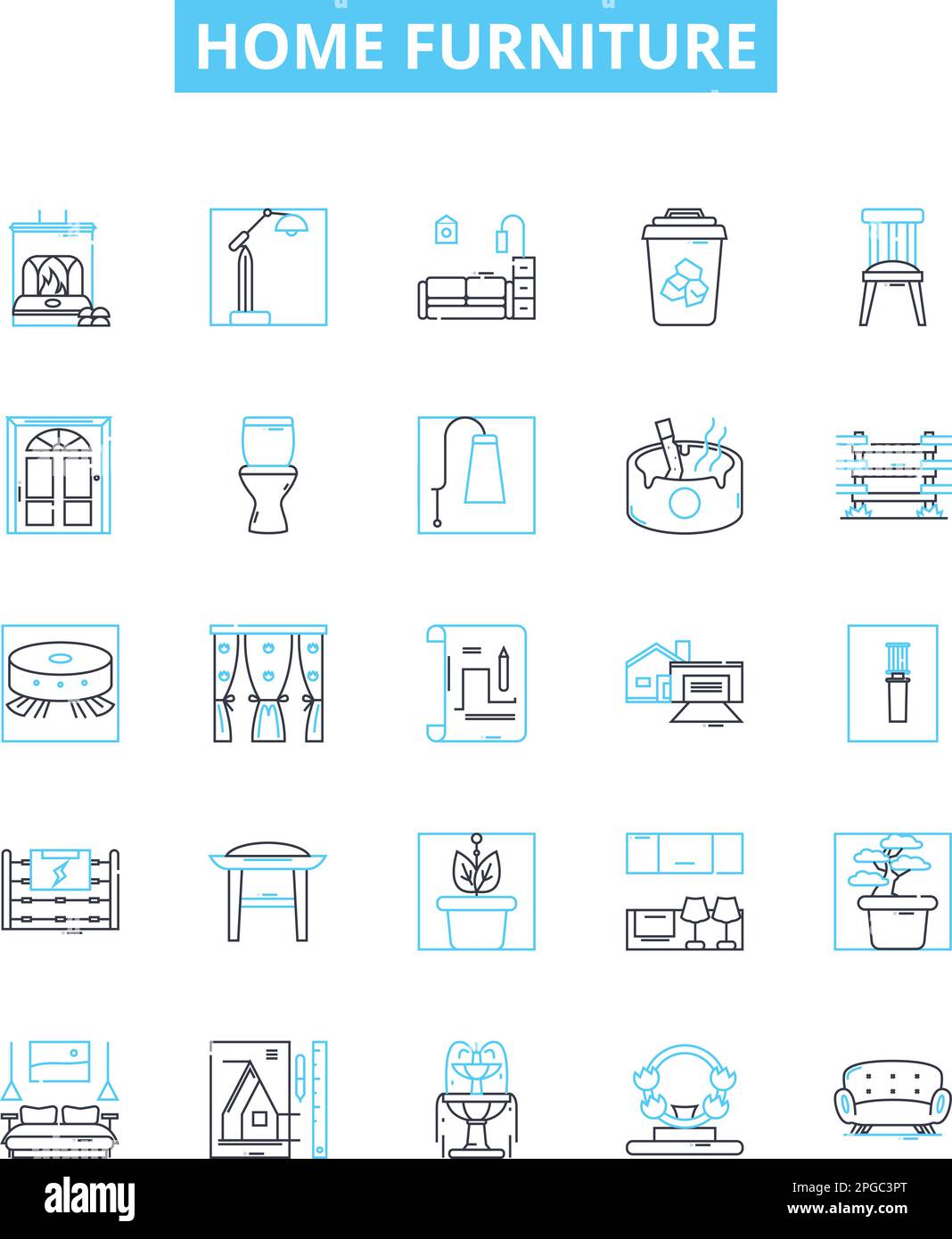 Home Furniture vector line icons set. Furniture, Home, Sofa, Chair ...