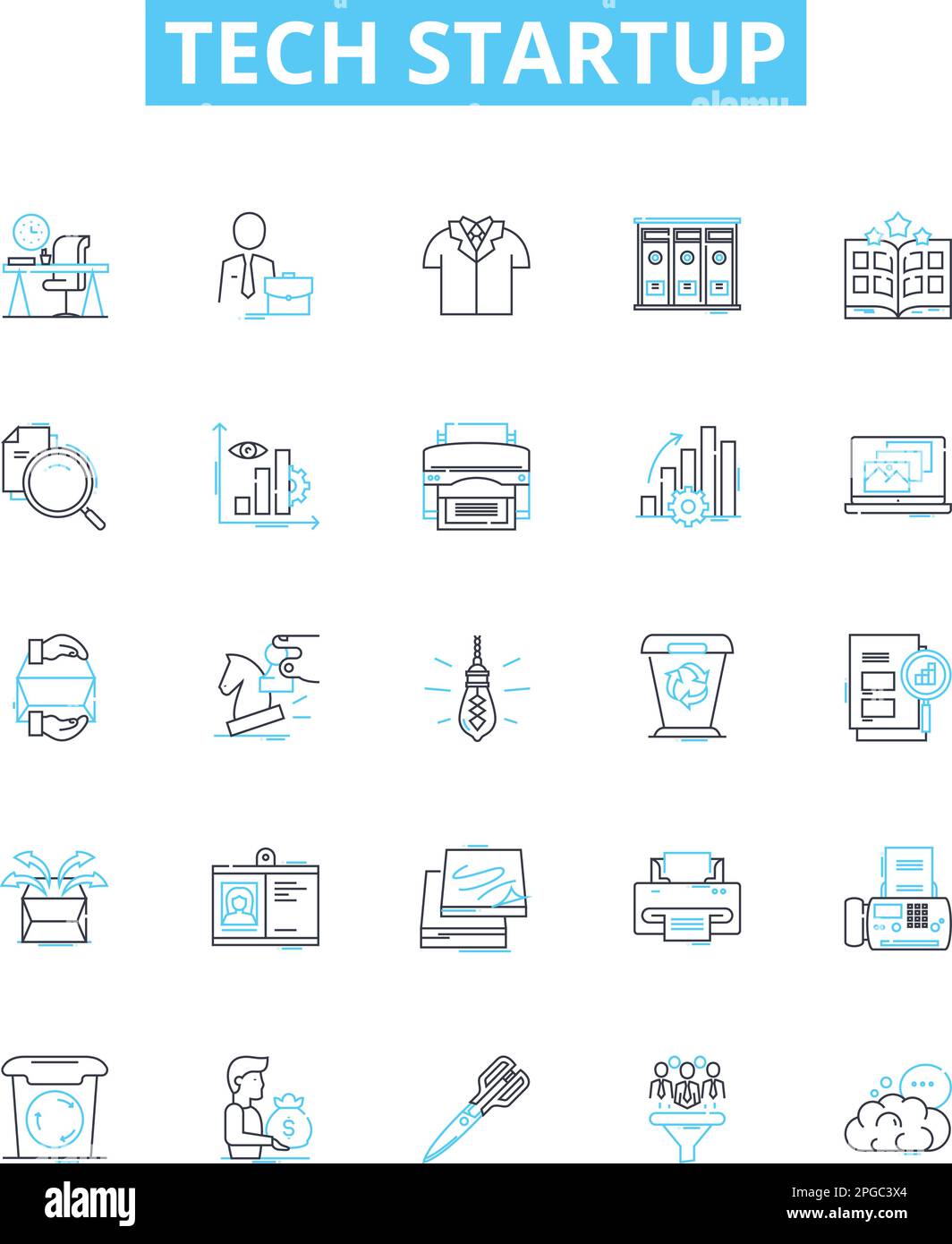 Tech startup vector line icons set. Tech, Startup, Technology ...