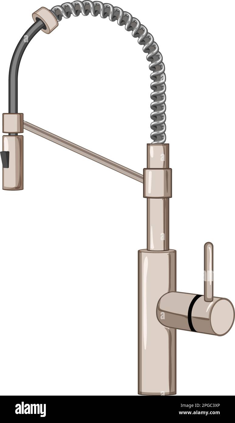 plumbing kitchen faucet cartoon vector illustration Stock Vector Image