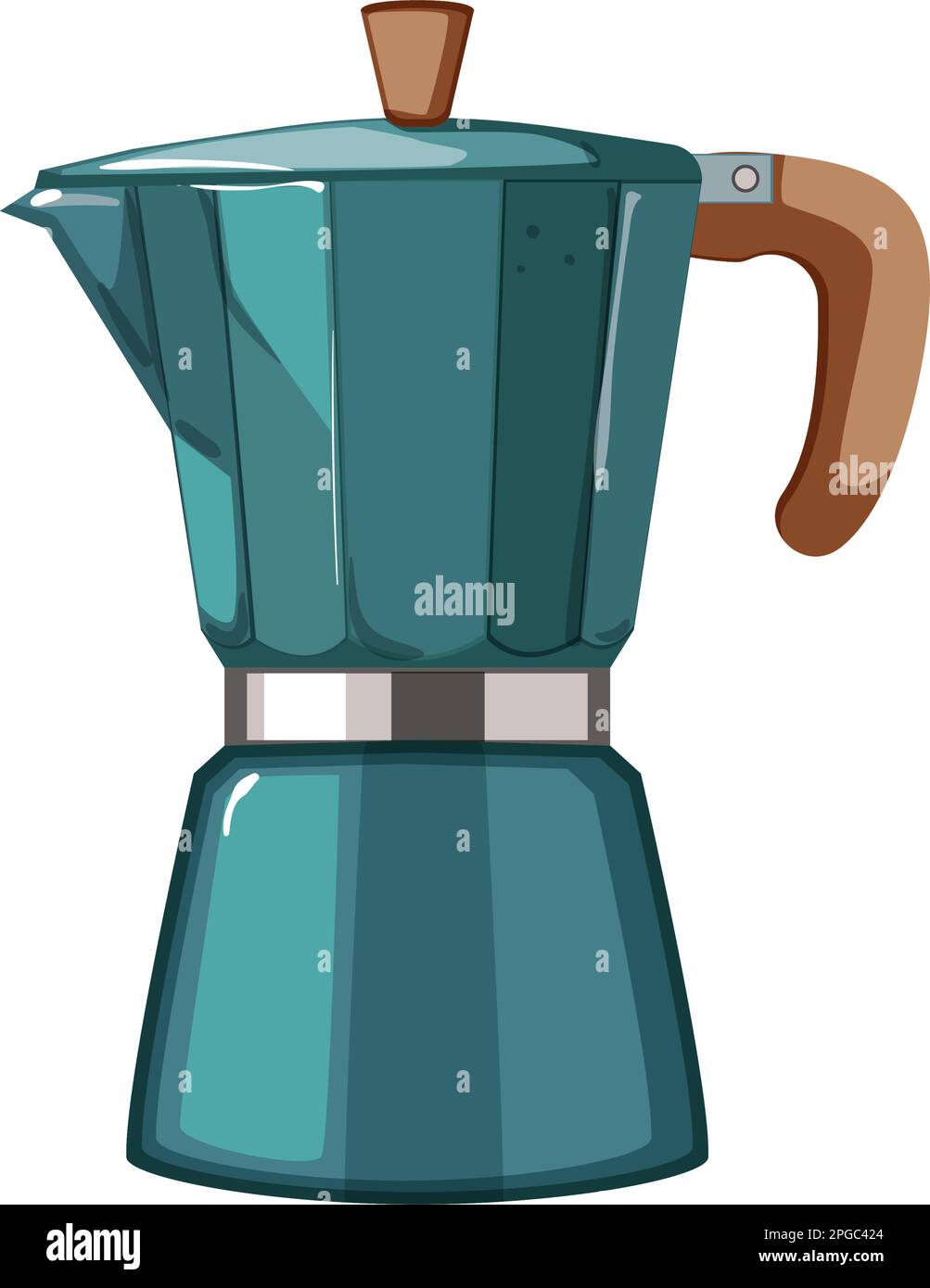 caffeine moka pot coffee cartoon vector illustration Stock Vector Image