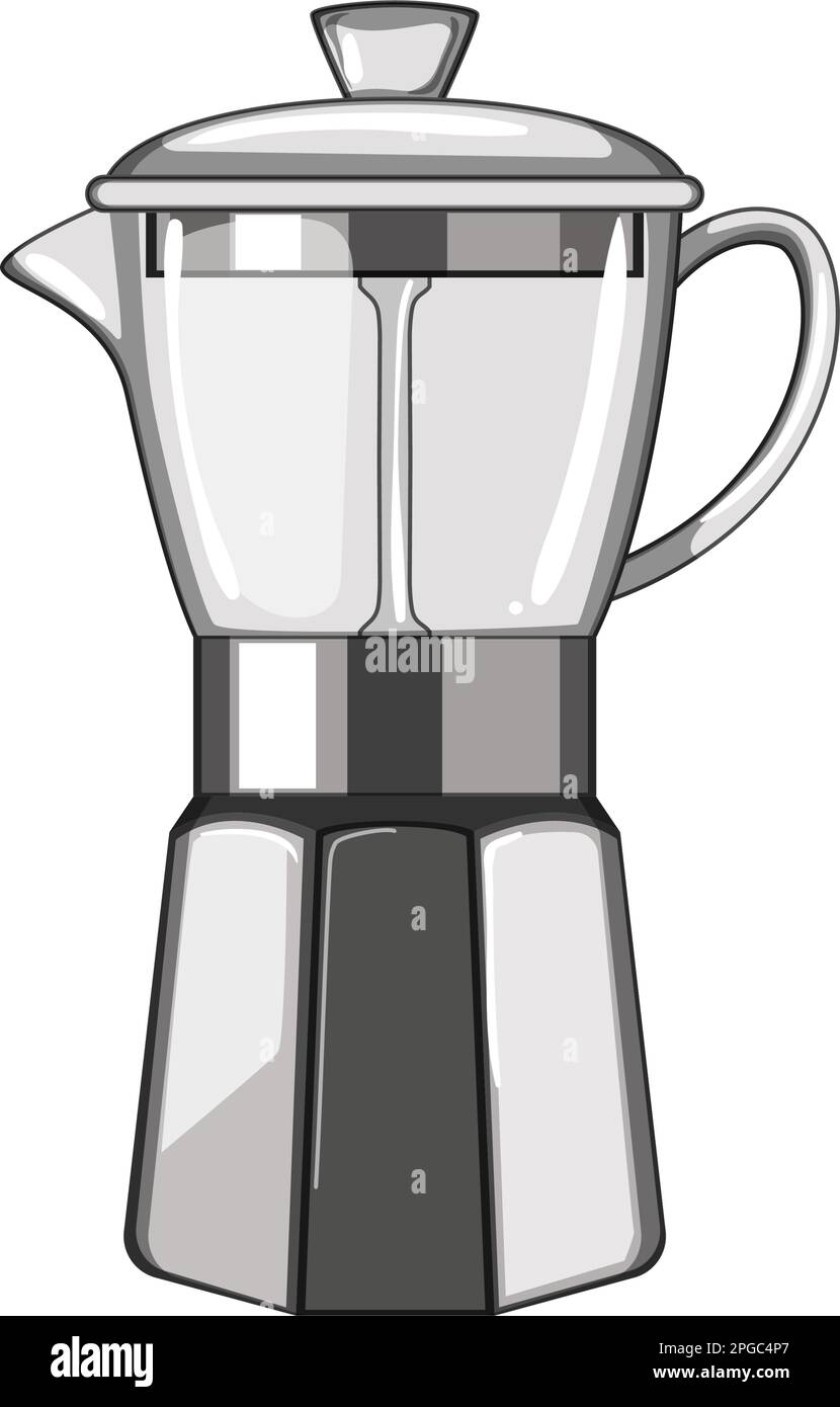 maker moka pot coffee cartoon vector illustration Stock Vector Image ...