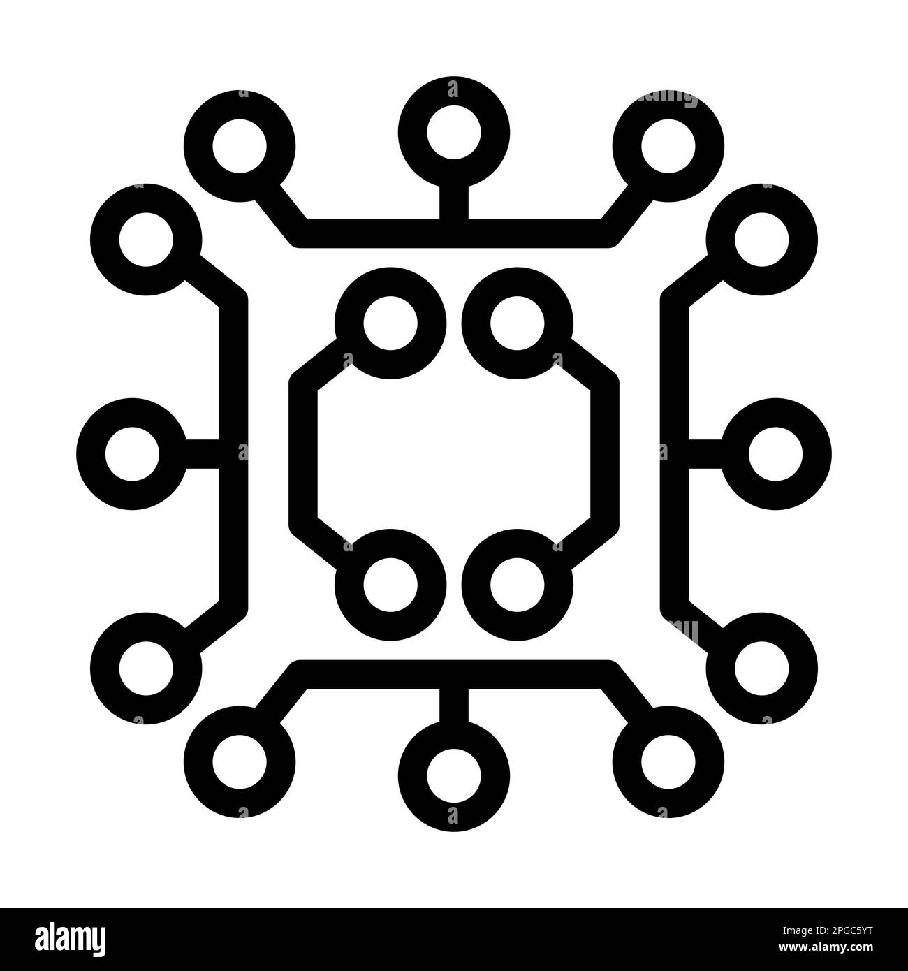 Circuit Vector Thick Line Icon For Personal And Commercial Use. Stock Photo