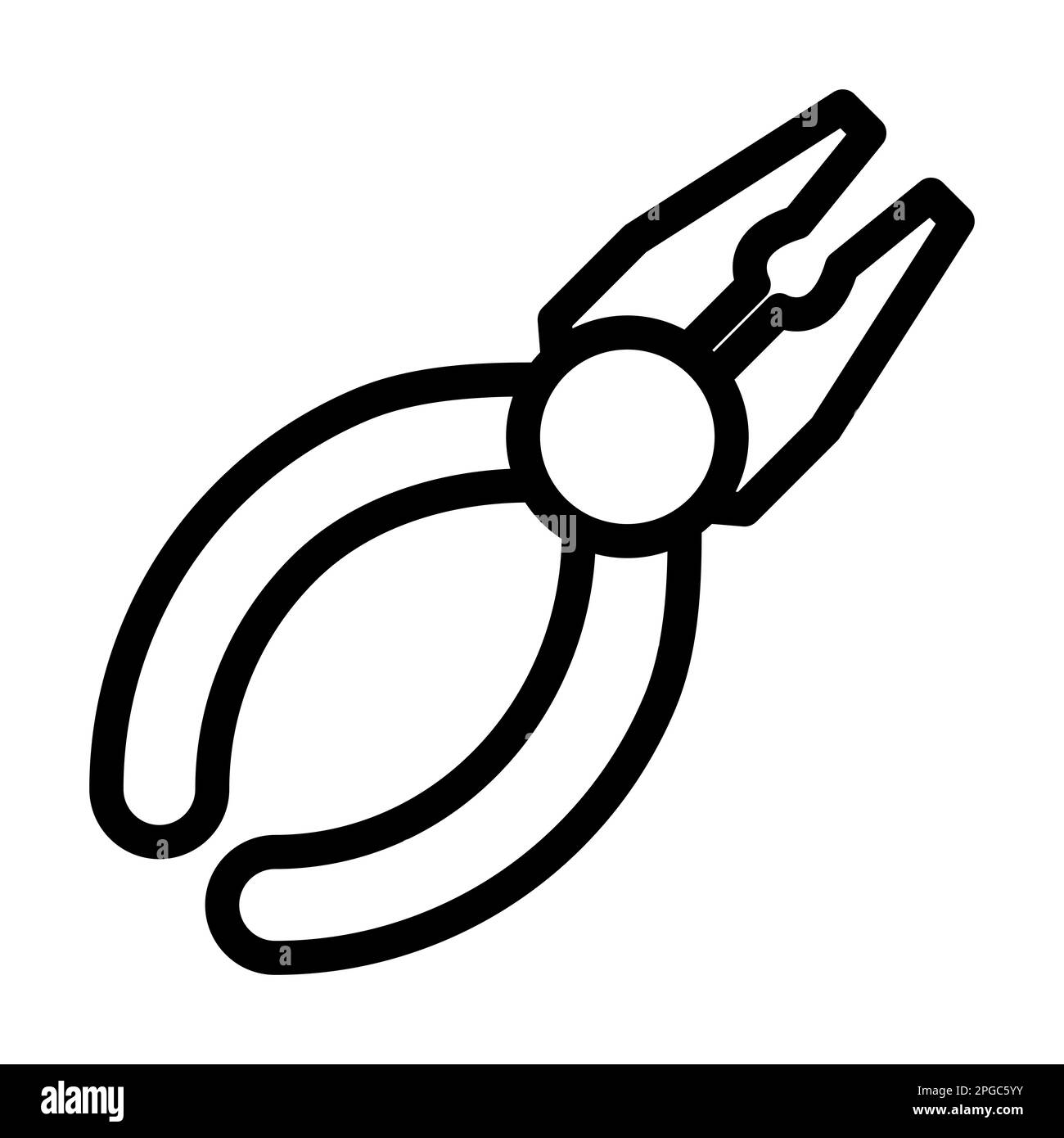Pliers Vector Thick Line Icon For Personal And Commercial Use. Stock Photo
