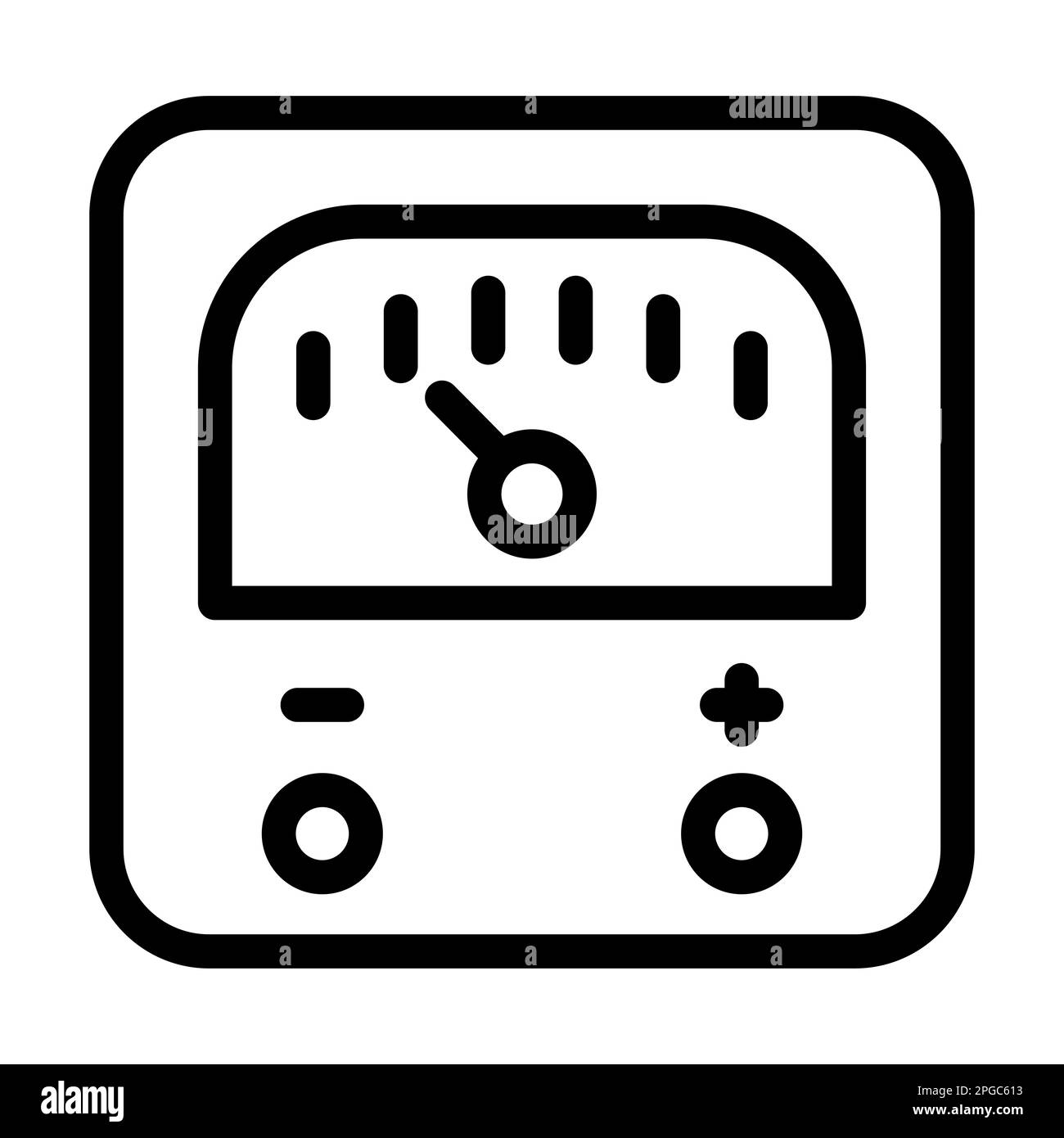 Voltmeter Vector Thick Line Icon For Personal And Commercial Use. Stock Photo