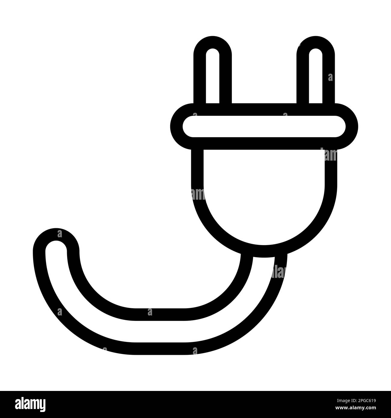 Plug Vector Thick Line Icon For Personal And Commercial Use. Stock Photo