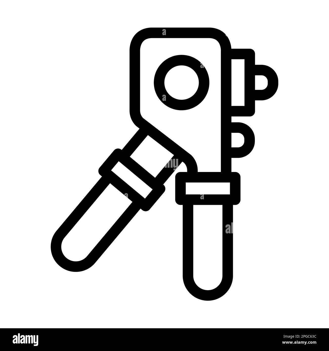 Riveter Vector Thick Line Icon For Personal And Commercial Use. Stock Photo