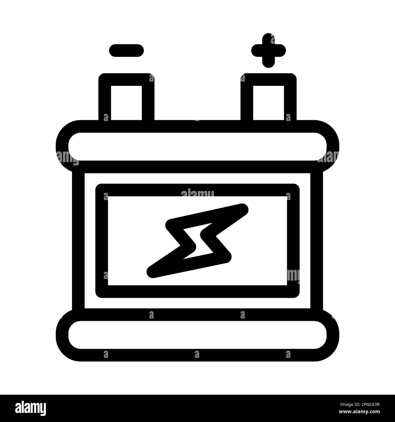 Battery Vector Thick Line Icon For Personal And Commercial Use. Stock Photo
