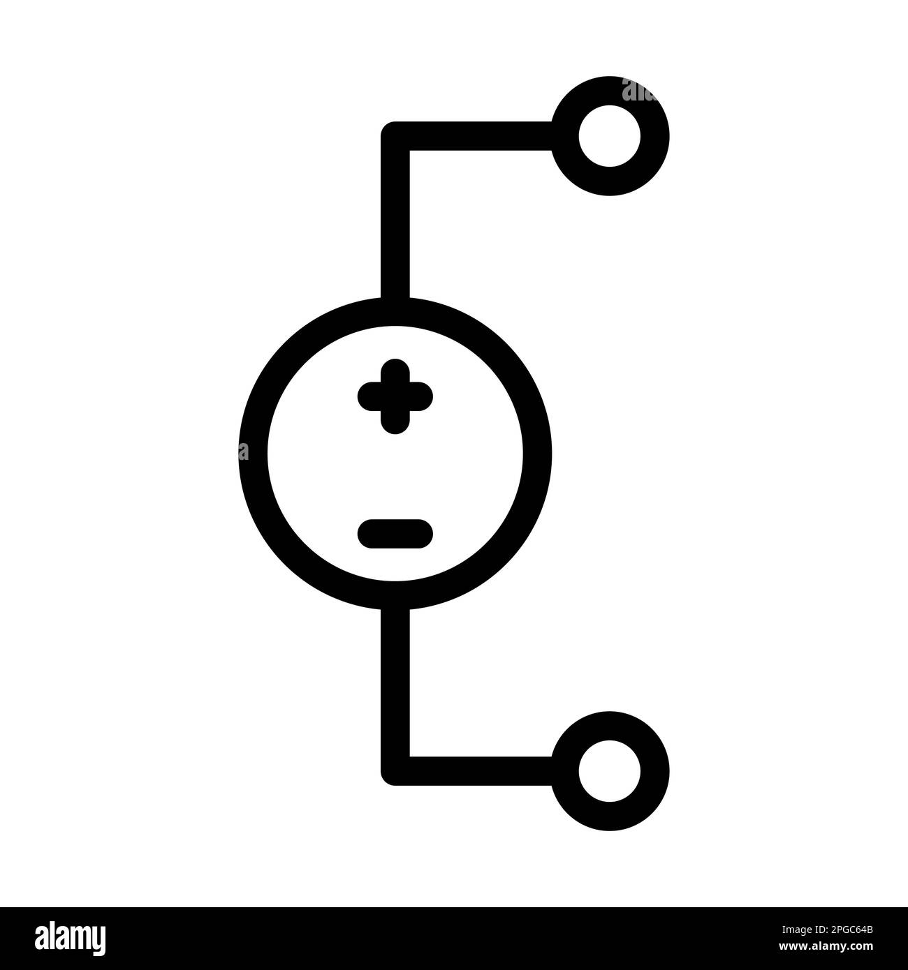 DC Voltage Source Vector Thick Line Icon For Personal And Commercial