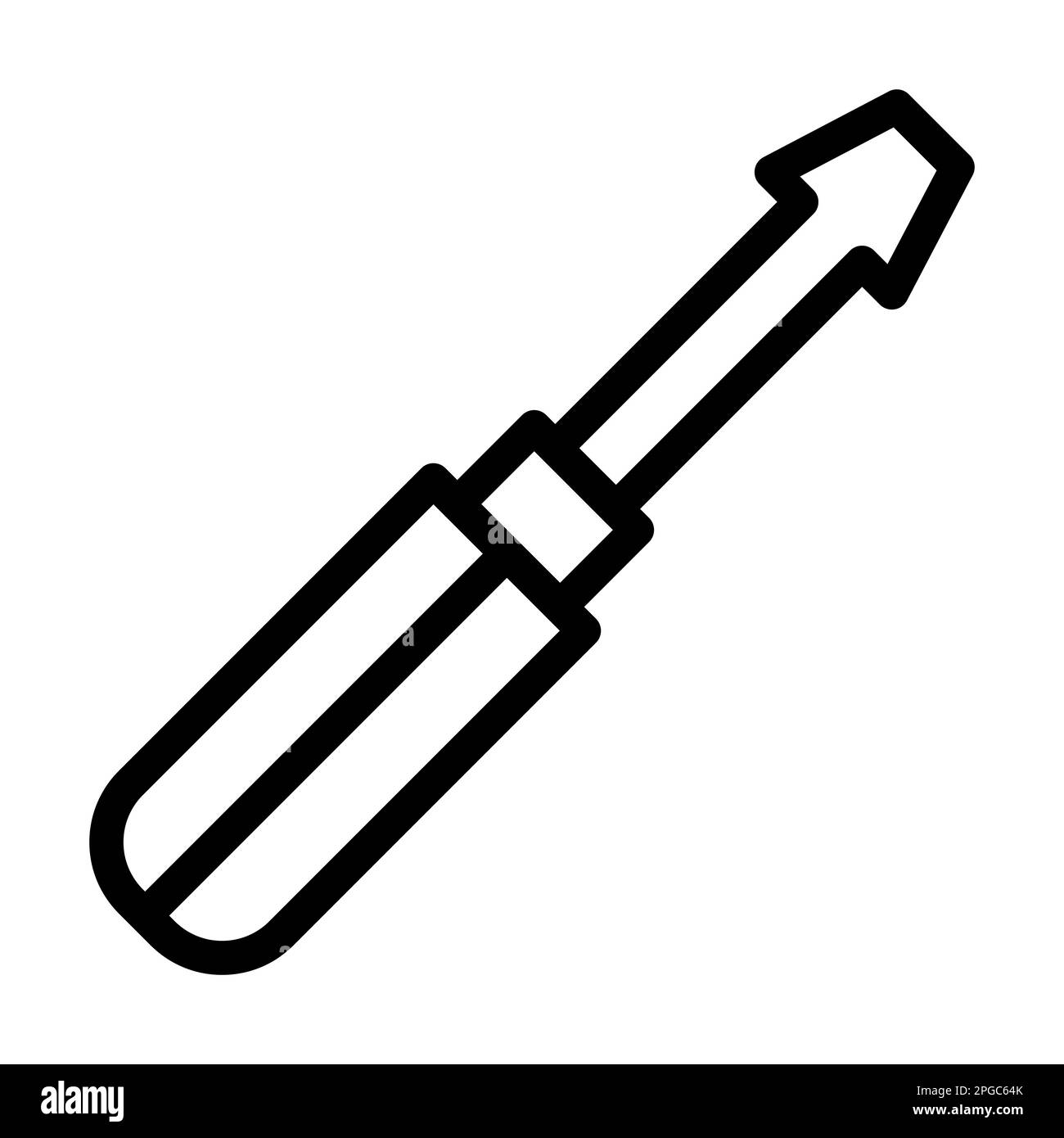 Screwdriver Vector Thick Line Icon For Personal And Commercial Use. Stock Photo