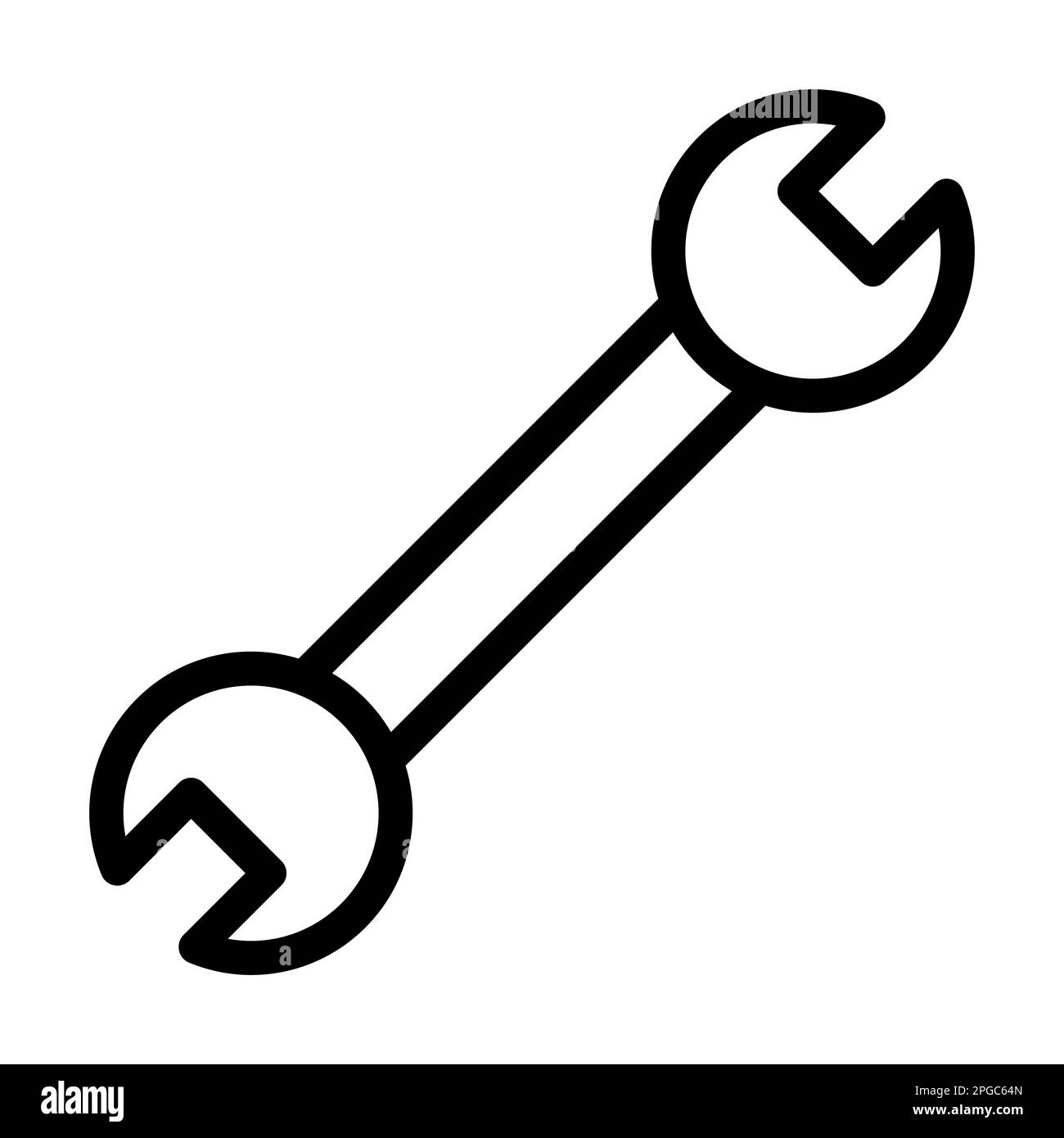Wrench Vector Thick Line Icon For Personal And Commercial Use. Stock Photo