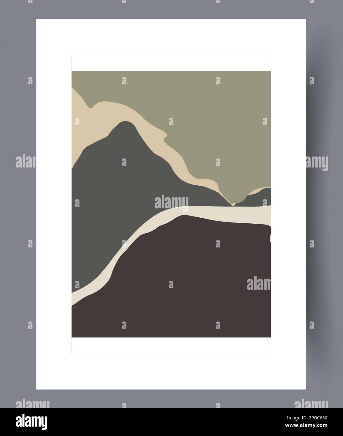 Landscape mountain northern nature wall art print Stock Vector Image ...