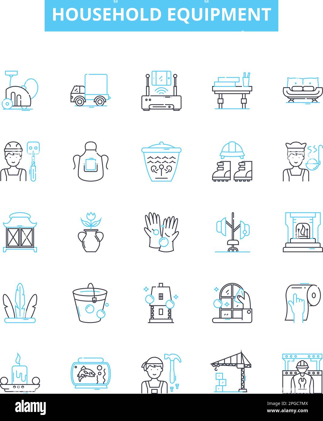 Kitchen appliances and dishware vector icons set Stock Vector by