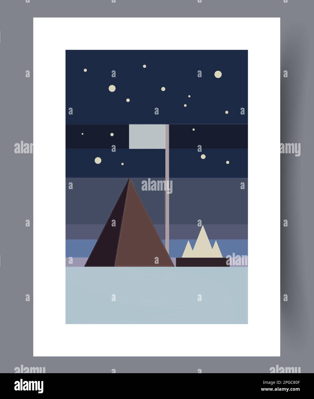 Landscape tent space camp wall art print Stock Vector Image & Art Alamy