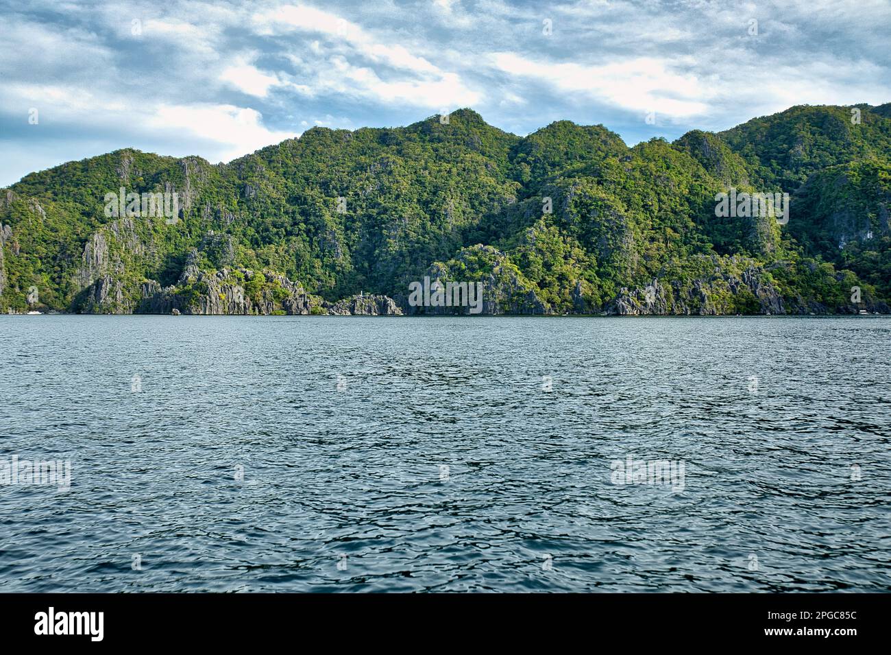Majestic rocks in Coron, Palawan in the Philippines that are overgrown ...