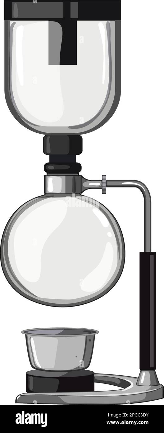 brew syphon coffee maker cartoon vector illustration Stock Vector Image ...