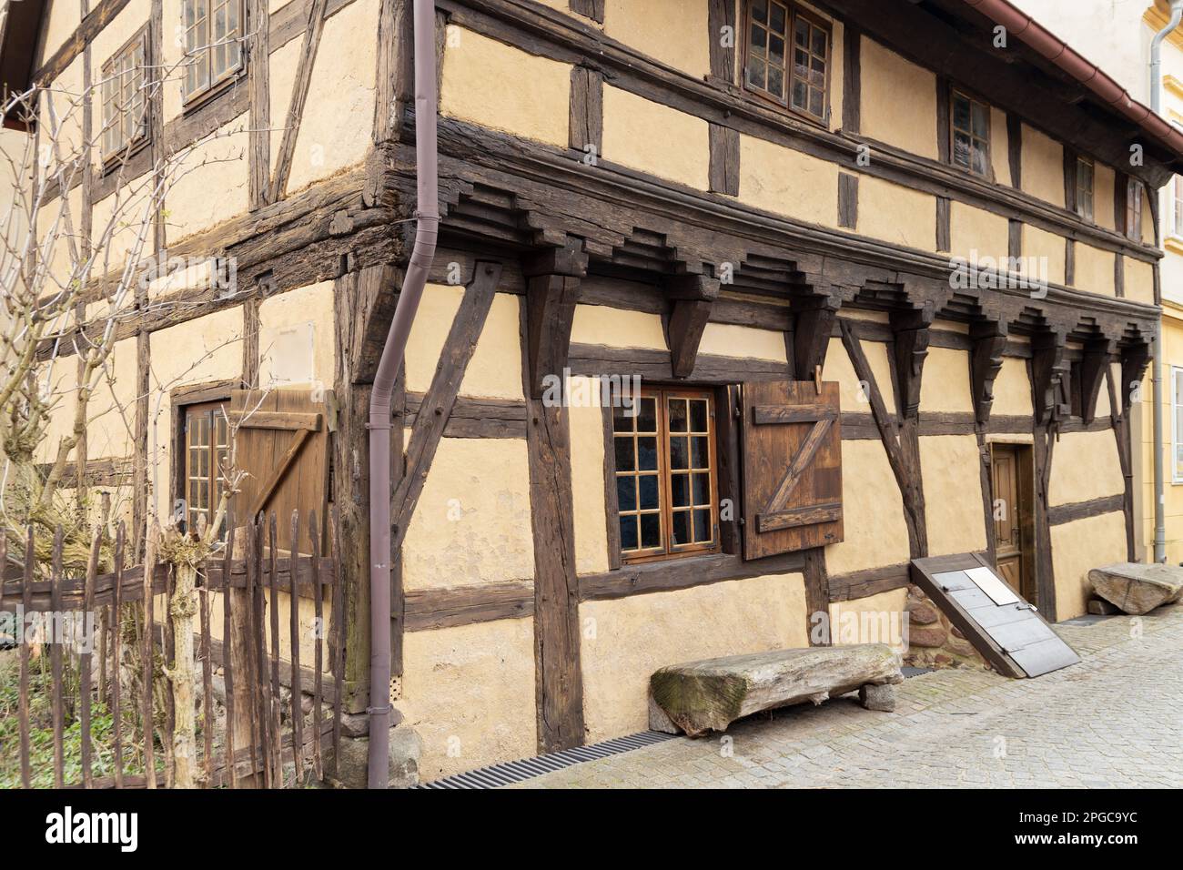View at the oldest house of Beeskow, federal state Brandenburg - Germany Stock Photo