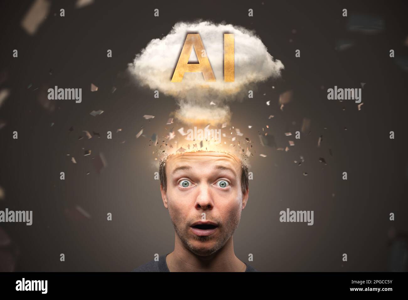 Funny man head explosion hires stock photography and images Alamy