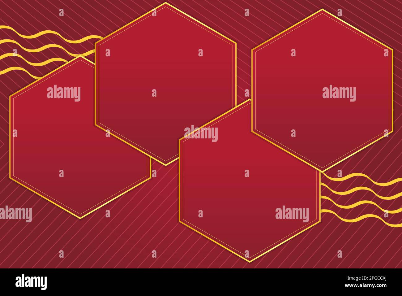 Modern luxury abstract background with golden line elements. modern red background vector for design Stock Vector