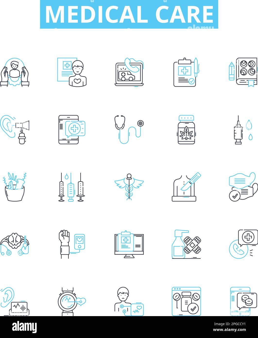 Medical care vector line icons set. Medicine, health, treatment